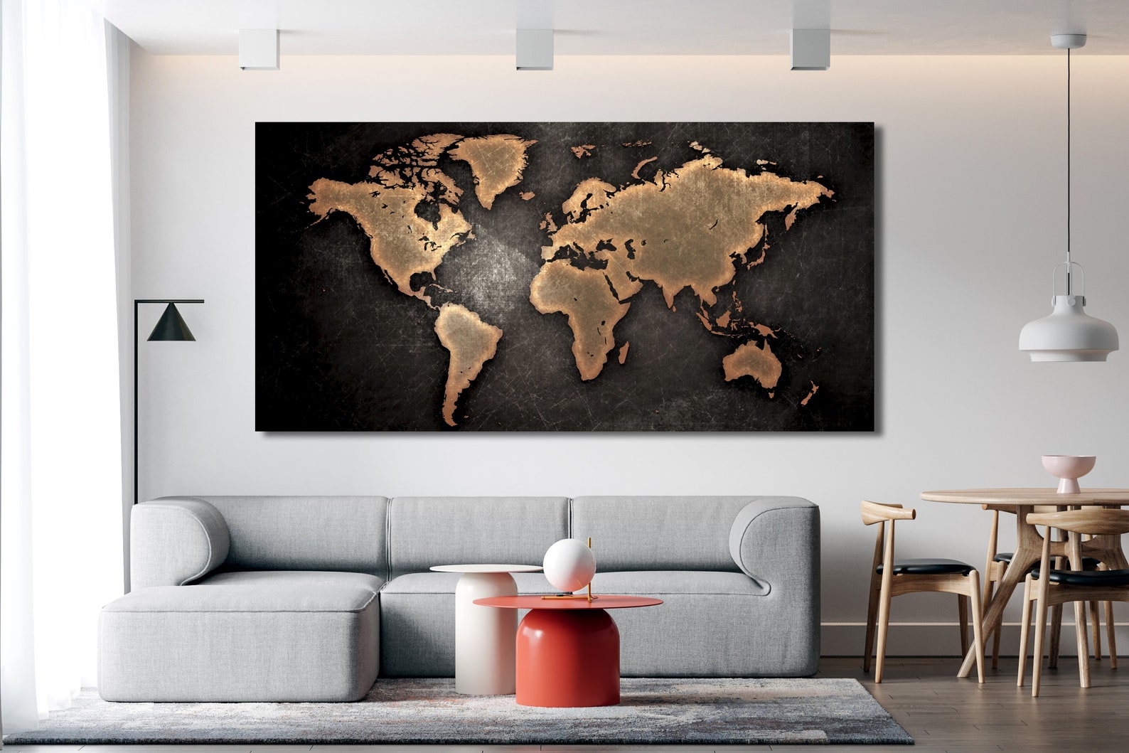 World Map Canvas, Map Canvas, Huge Canvas Art, the World Map Wall Art