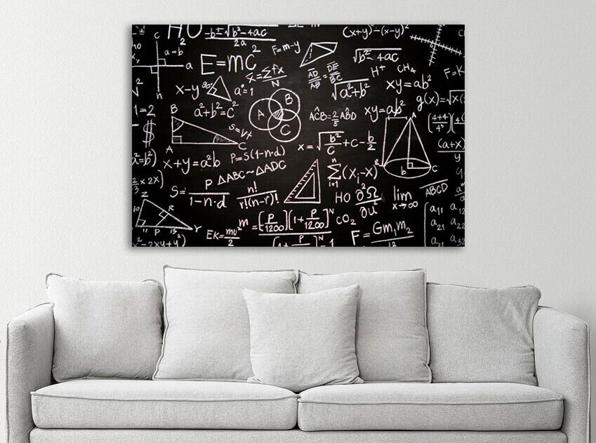 Mathematical Canvas, Huge Canvas Art, Physical Canvas Art, Scientific Canvas, Formula Canvas, Classroom Wall Art, E=mc2 Wall Art