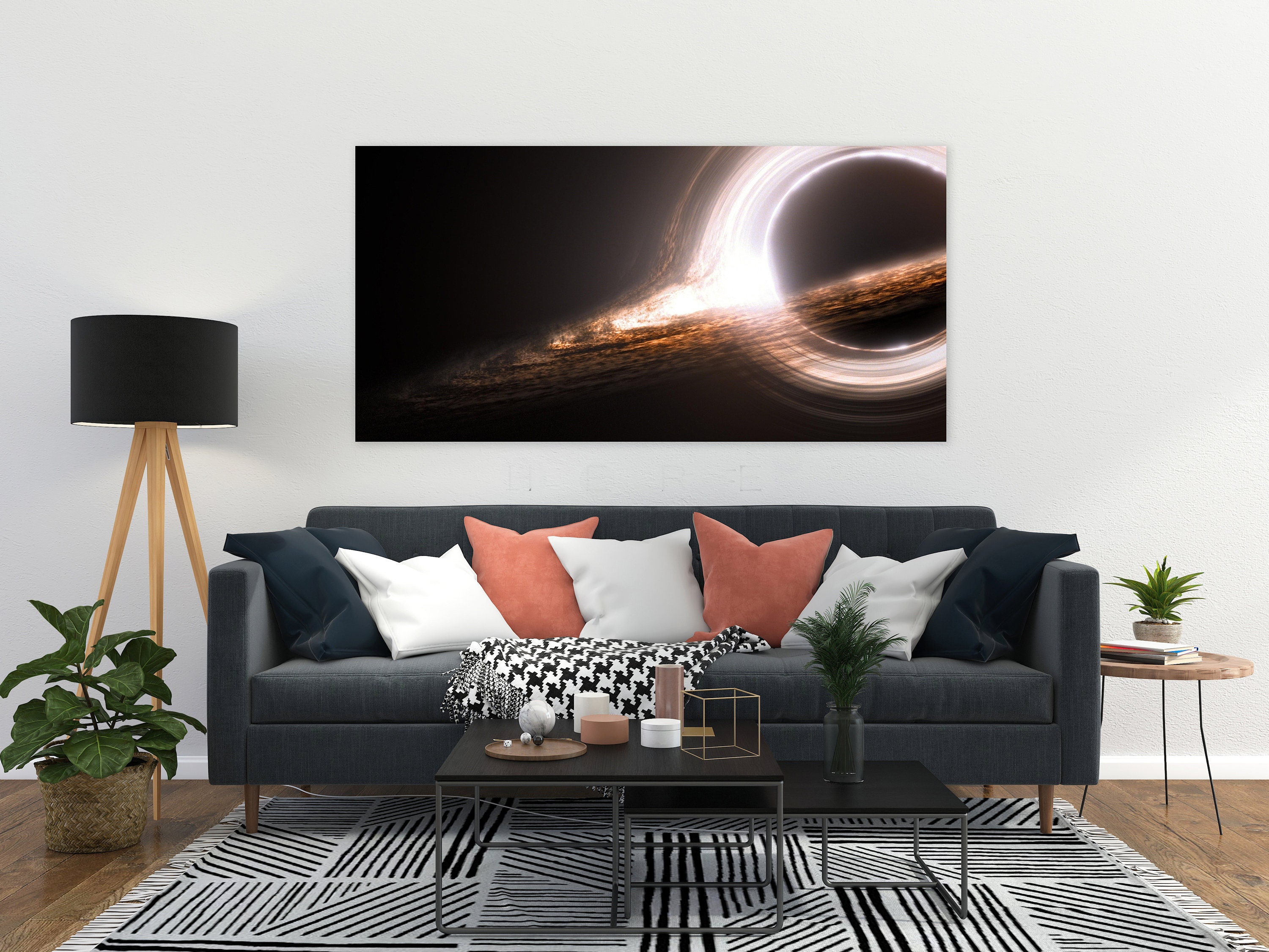 Black Hole Wall Decor, Huge Canvas Art, Space Wall Art, Space Home Décor, Cosmic Canvas, the ...