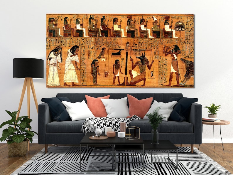 Egypt Wall Art Egyptian Hieroglyphics Canvas Wall Art Huge Etsy
