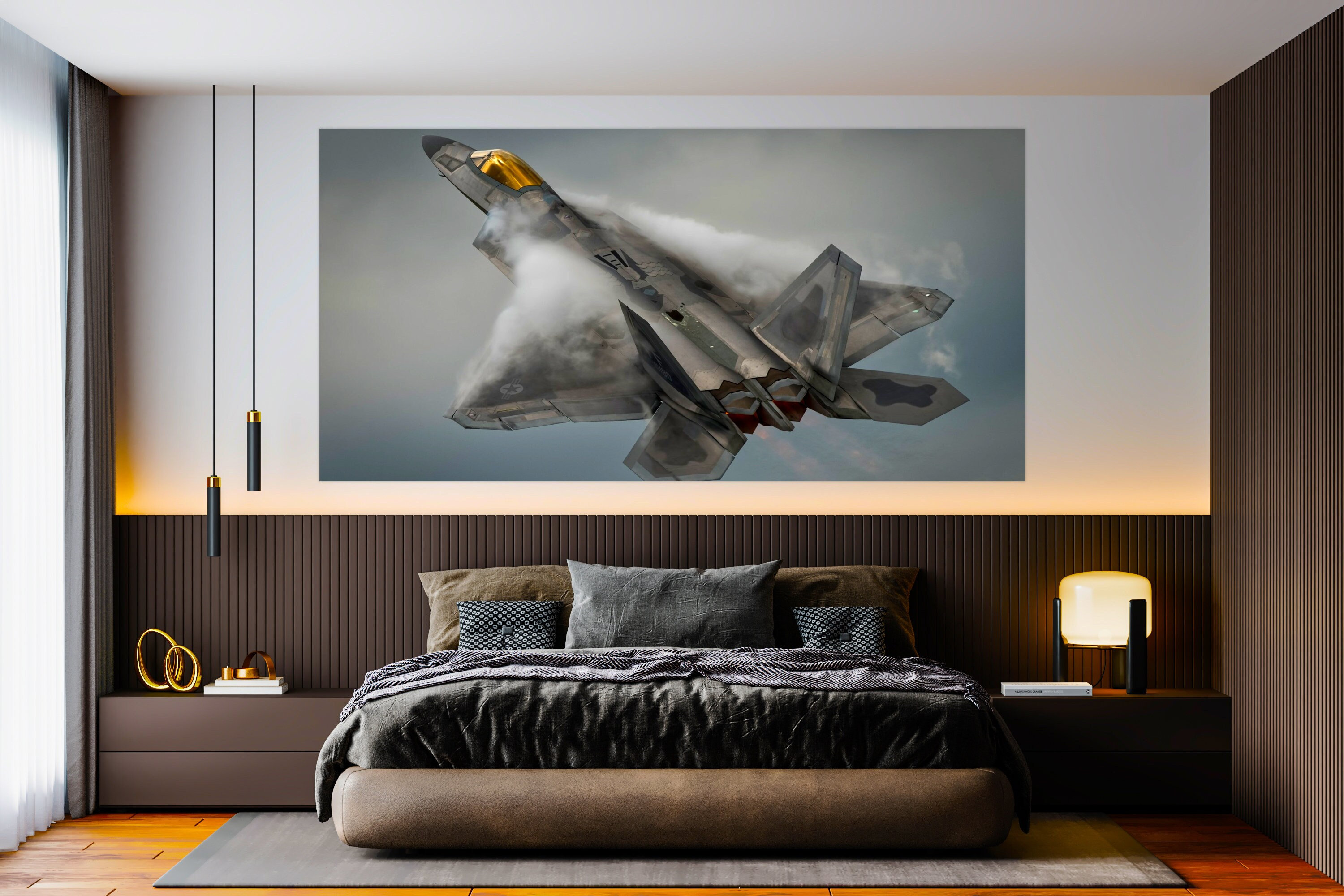 F22 Raptor Wall Decor, Aircraft Wall Art, Strike Fighter Canvas, Pilot Gift Wall Art, F22 Raptor Flight Canvas Art