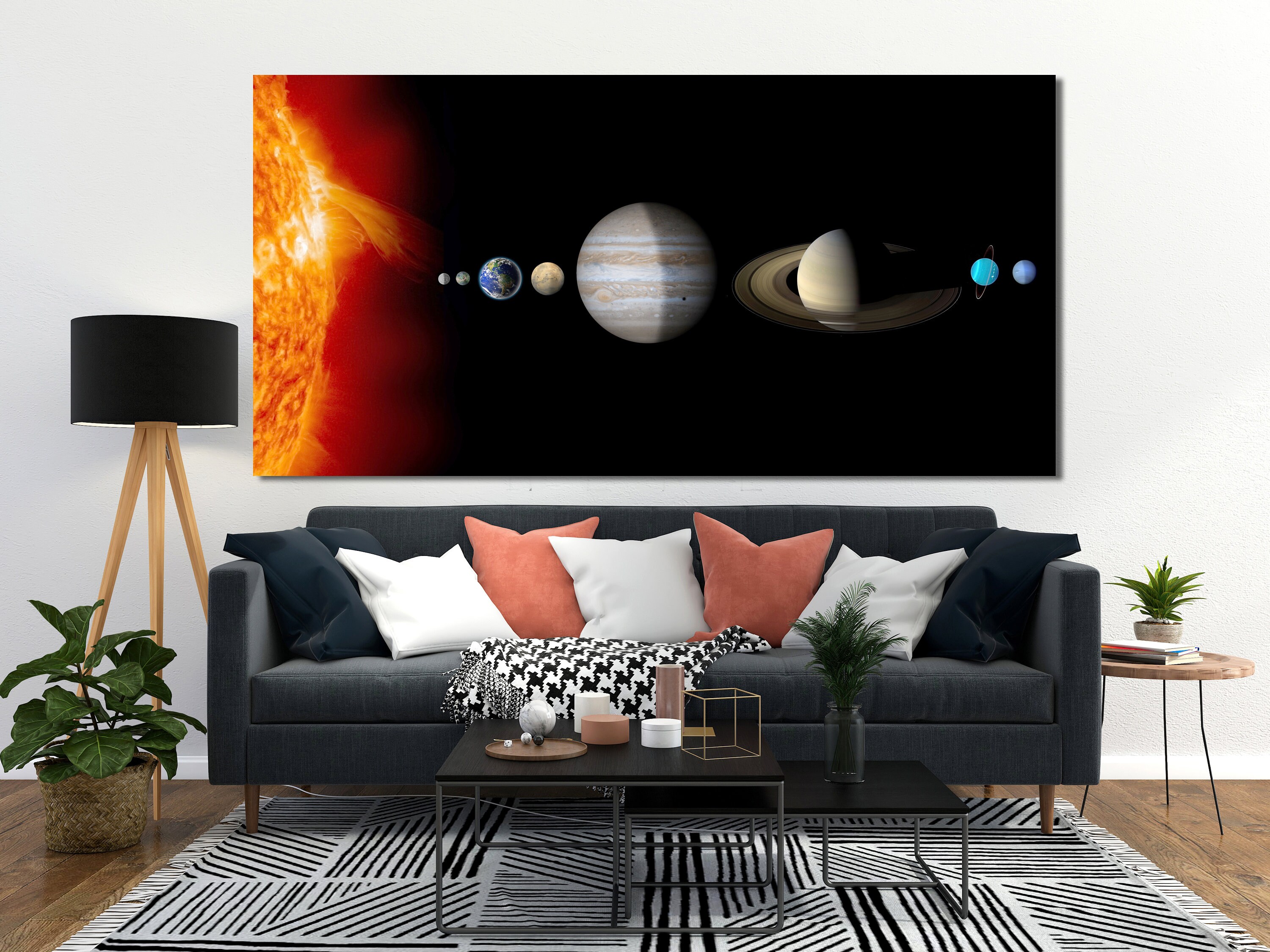 Solar System Wall Decor Huge Canvas Art Space Wall Art - Etsy