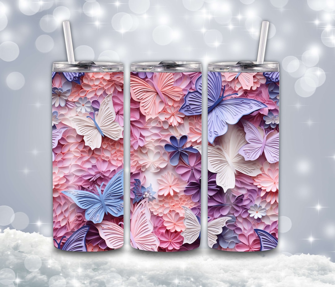 Butterfly Tumbler, Butterfly Gifts for Women, Butterfly Tumbler Glitter, Butterfly Cup With