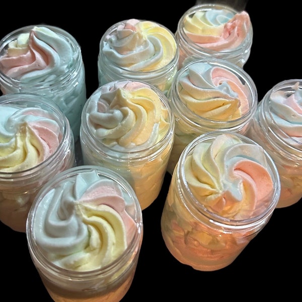 Rainbow Loops whipped body butter made with organic shea butter sal seed butter fruit loop body butter fruit loops scented non greasy gift