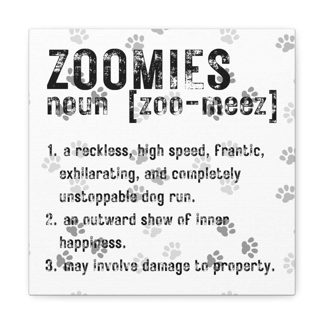 Zoomies Definition Wall Art Dog Art Pet Lovers Art Word Etsy