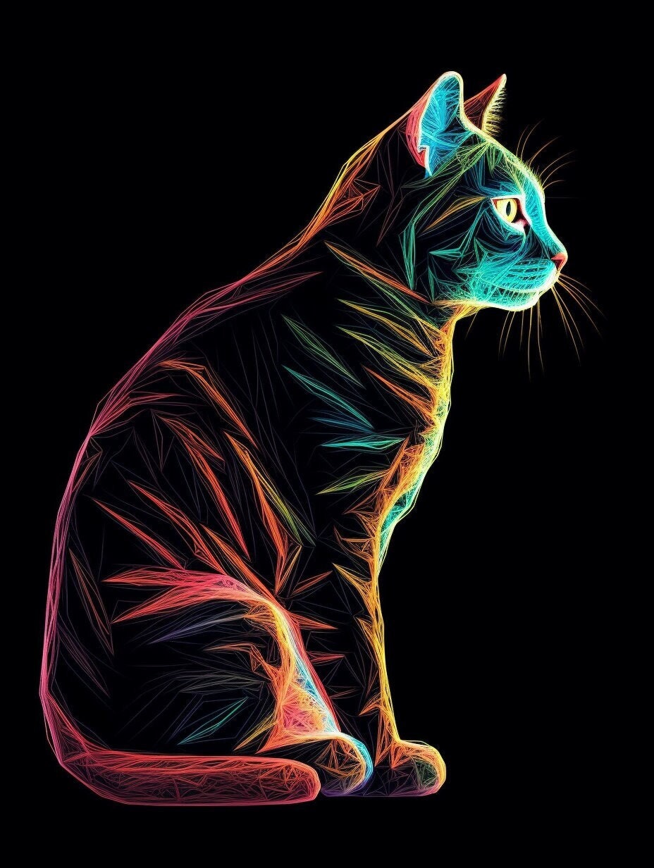 HD neon cat wallpapers | Peakpx