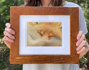 Red Fox Pastel Painting / Fox Art / Framed Fox Painting