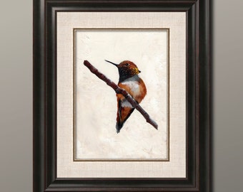Hummingbird Oil Painting / Original Bird Painting