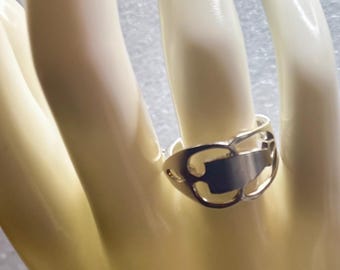 Anillo de cuchara de plata de ley con destellos