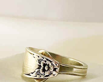 Anillo de cuchara de plata esterlina