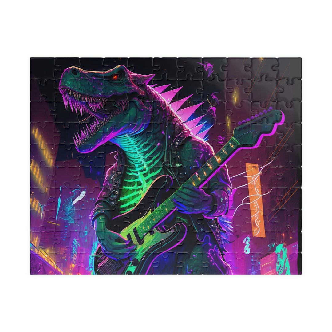 Rockin' Godzilla Jigsaw Puzzle 100 Pieces for Beginners Etsy