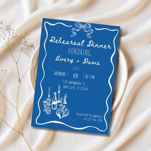 Rehearsal Dinner Invitation Template, Canva Template for Rehearsal Dinner, Dinner Party Invitation, Print at Home, The Night Before Template