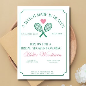 Match Made In Heaven Bridal Shower Invitation Template, Last Swing Before the Ring Bridal Shower Invitation, Digital Invitation Country Club