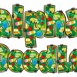 Zurück zu Schulalphabet PNG, Schulbuchstaben, PNG Buchstaben, Schule Alpha Doodle, Zurück zu Schule Doodle, Schule Gekritzel, Alpha Pack Doodle 19D