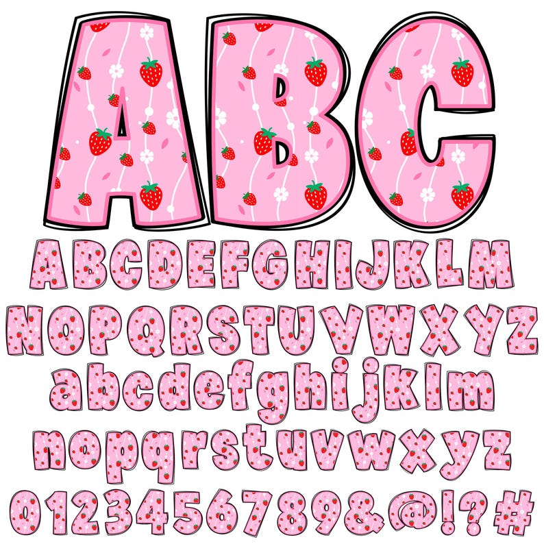 Summer Alphabet Bundle PNG, Strawberry PNG Letters, Summer Alphabet ...