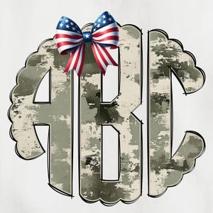 Camouflage Monogram PNG,  Camouflage Monogram, Alpha Doodle, Monogram, Patriotic Bow, Army Monogram, Army Round Monogram, Monogram CS 40