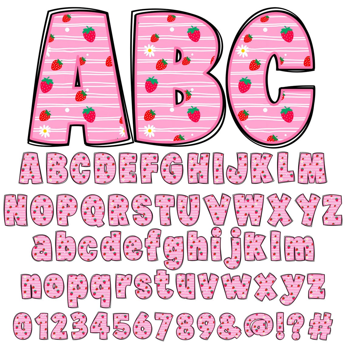 Summer Alphabet Bundle PNG, Strawberry PNG Letters, Summer Alphabet ...