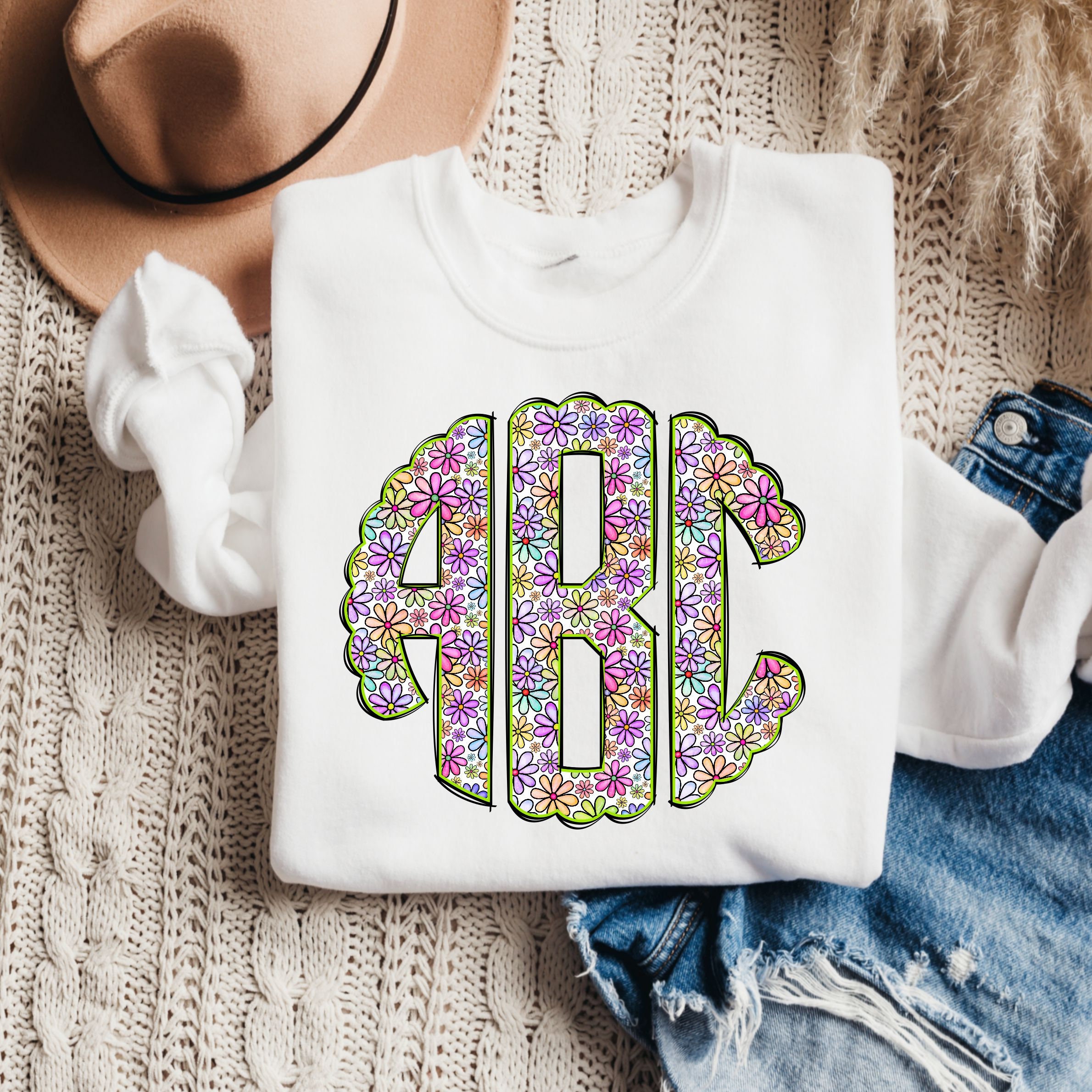 Spring Monogram PNG, Flower Monogram, Spring Floral Monogram, Alpha ...