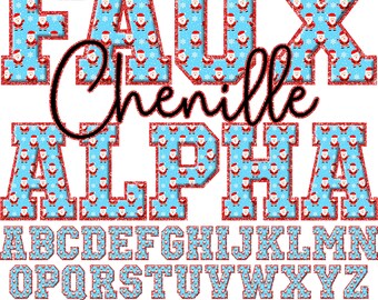 Christmas Faux Chenille Letters PNG, Christmas Alphabet, Faux Chenille Patch, Alpha Doodle, Varsity Patches, Glitter, Alpha Pack 4FC
