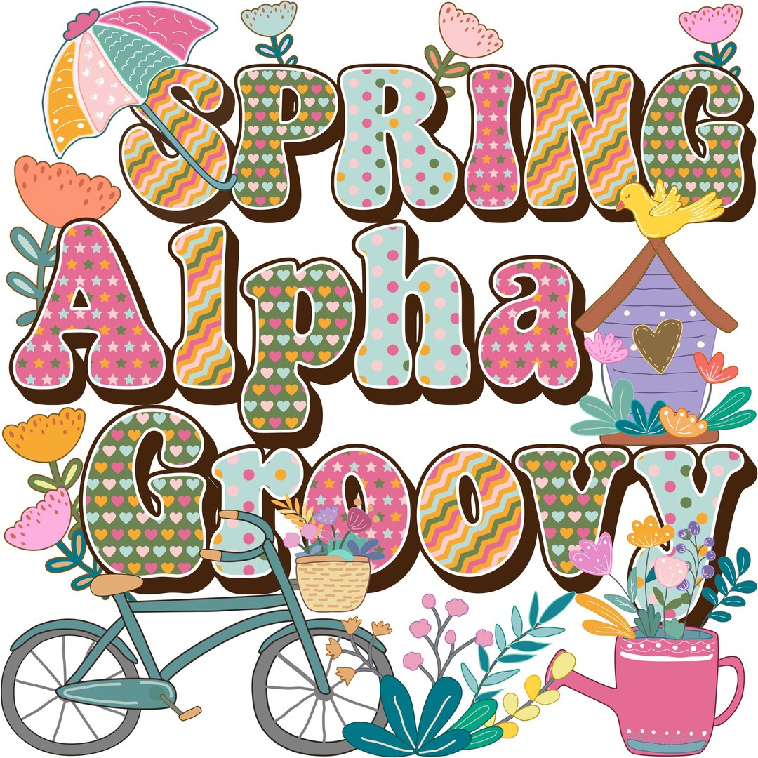Spring Alphabet Bundle PNG, 4 Complete Sets, Spring Letters , PNG ...
