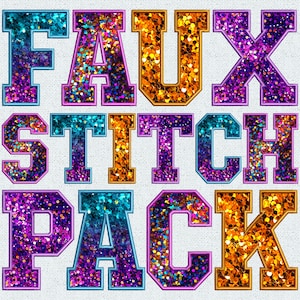 Faux Embroidery Sequin Alphabet Bundle PNG, Sequins Alphabet, Faux Sequin Letters Patch, Alpha Doodle, Varsity Patches, SP Alpha Pack 1FE