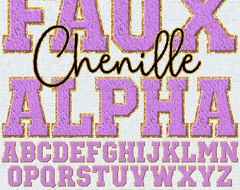 Faux Chenille Alphabet PNG, Varsity Letters Patches, Pastel Color Faux Chenille Printable Letters, Easter Spring Letters, Alpha Pack 3FC