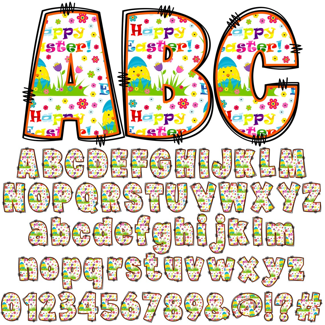 Easter Alphabet Bundle PNG, Easter Letters , PNG Letters, Easter Alpha ...