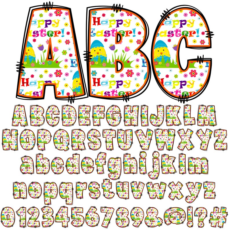 Easter Alphabet Bundle PNG, Easter Letters , PNG Letters, Easter Alpha ...