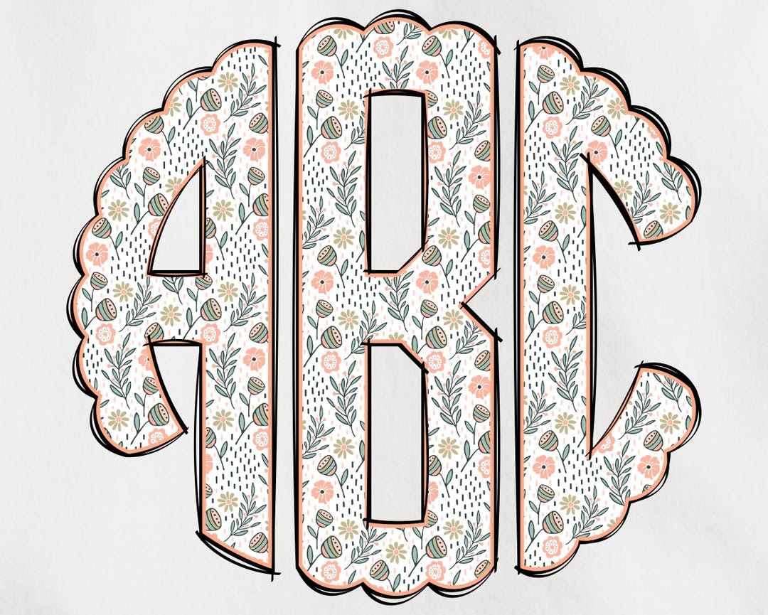 Spring Monogram PNG, Flower Monogram, Spring Floral Monogram, Alpha ...