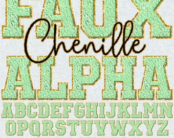 Faux Chenille Alphabet PNG, Varsity Letters Patches, Pastel Color Faux Chenille Printable Letters, Easter Spring Letters, Alpha Pack 3FC