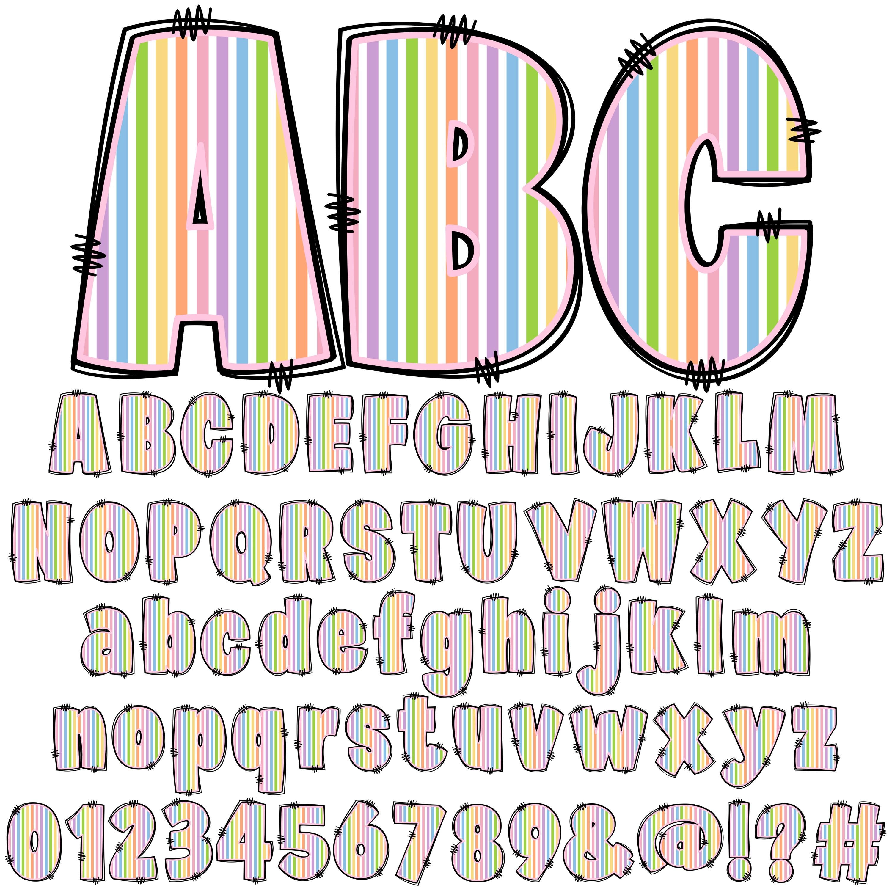 BUNDLE Easter Alphabet PNG, Easter Doodle, Easter PNG Letters, Spring ...