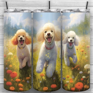 Poodle Dogs Tumbler Design, Poodle Dog Tumbler, 20oz Skinny Tumbler PNG, Sublimation Design, Tumbler Wrap, Straight Tapered, Design 137