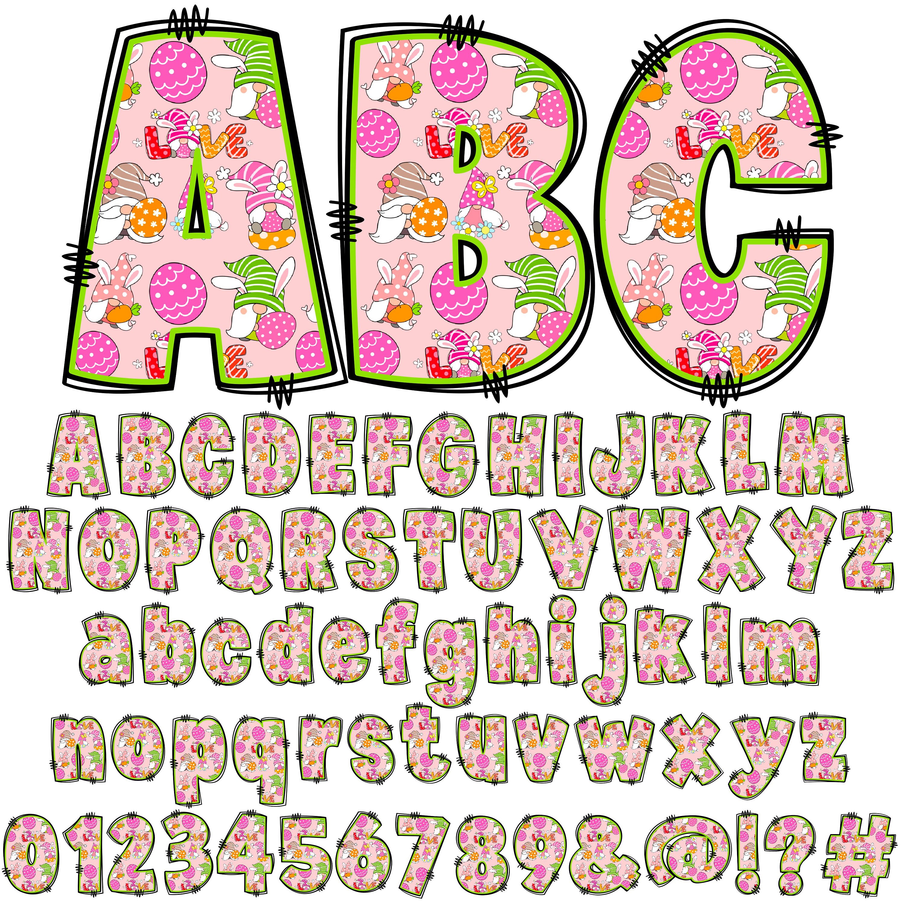 Easter Alphabet Bundle PNG, Easter Letters , PNG Letters, Easter Alpha ...