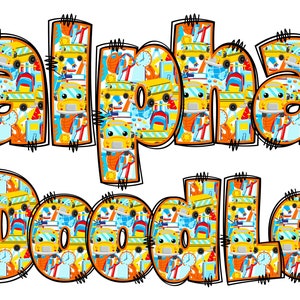 Back to School Alphabet PNG, School Letters, PNG Letters, School Alpha Doodle, Back to School Doodle, School Doodle, Alpha Pack Doodle 19B