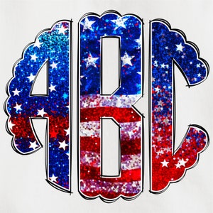 Vaterländisches Monogramm PNG, 4. Juli Monogramm, Glitter Doodle, USA Monogramm, 3 abgeschlossene Sets, Doodle Monogramm, Rundes Monogramm, Monogramm CS14