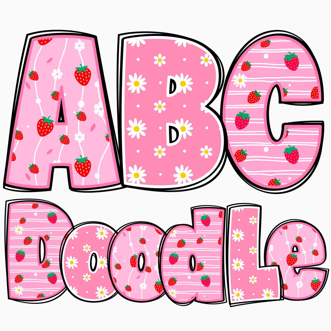 Summer Alphabet Bundle PNG, Strawberry PNG Letters, Summer Alphabet ...
