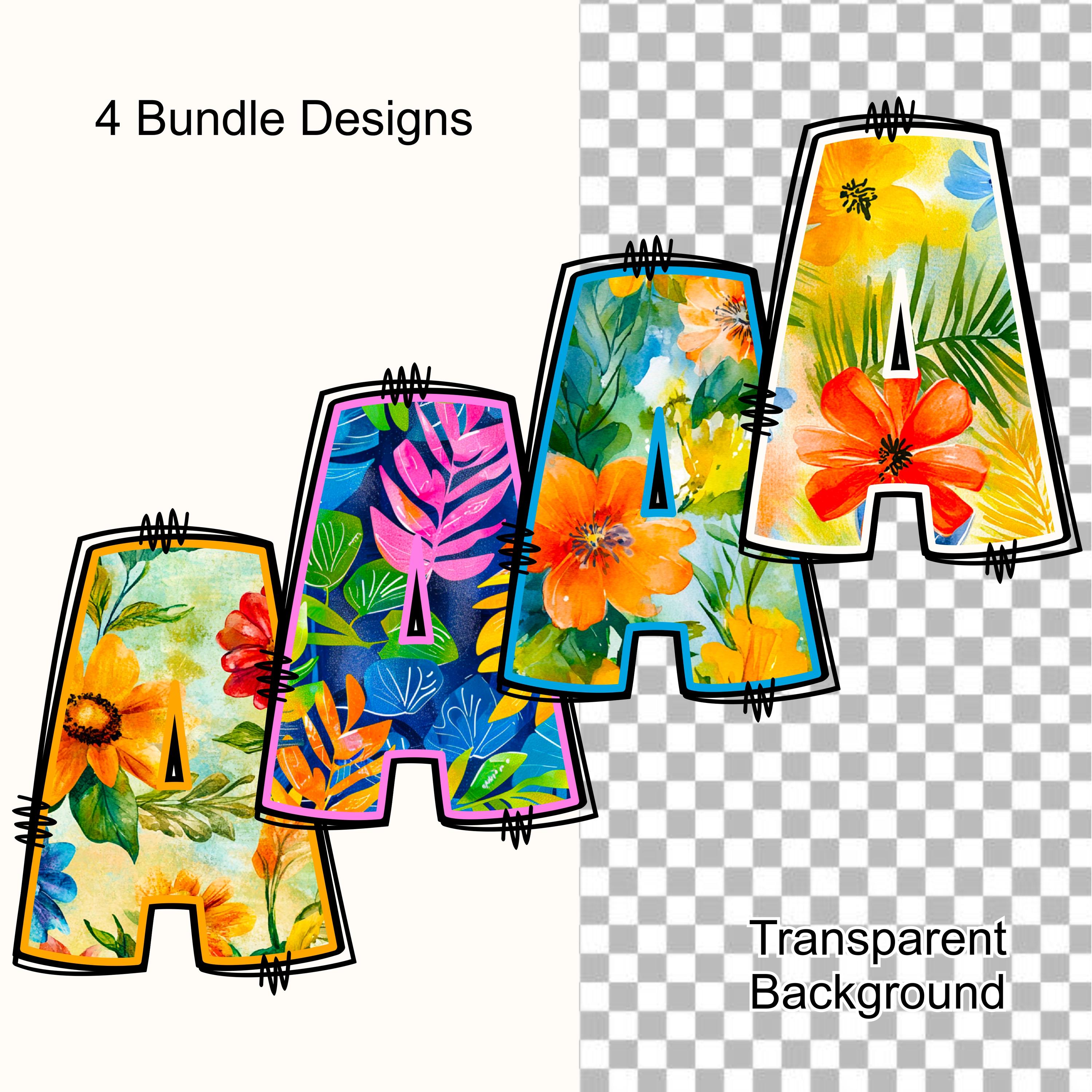 BUNDLE Spring Alphabet PNG, Summer Floral Doodle, Summer PNG Letters ...