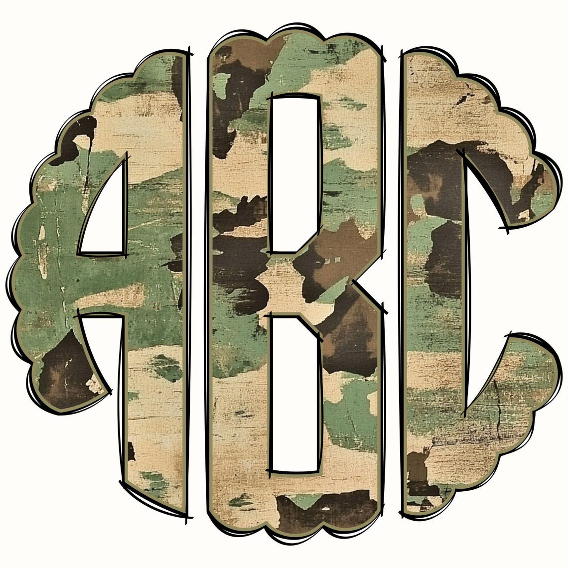 Camouflage Monogram PNG, Camouflage Monogram, Alpha Doodle, Monogram ...