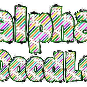 Back to School Alphabet PNG, School Letters, PNG Letters, School Alpha Doodle, Back to School Doodle, School Doodle, Alpha Pack Doodle 21B