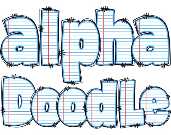 Back to School Alphabet PNG, School Letters, PNG Letters, School Alpha Doodle, Back to School Doodle, Notebook Page Doodle, Alpha Doodle 19C