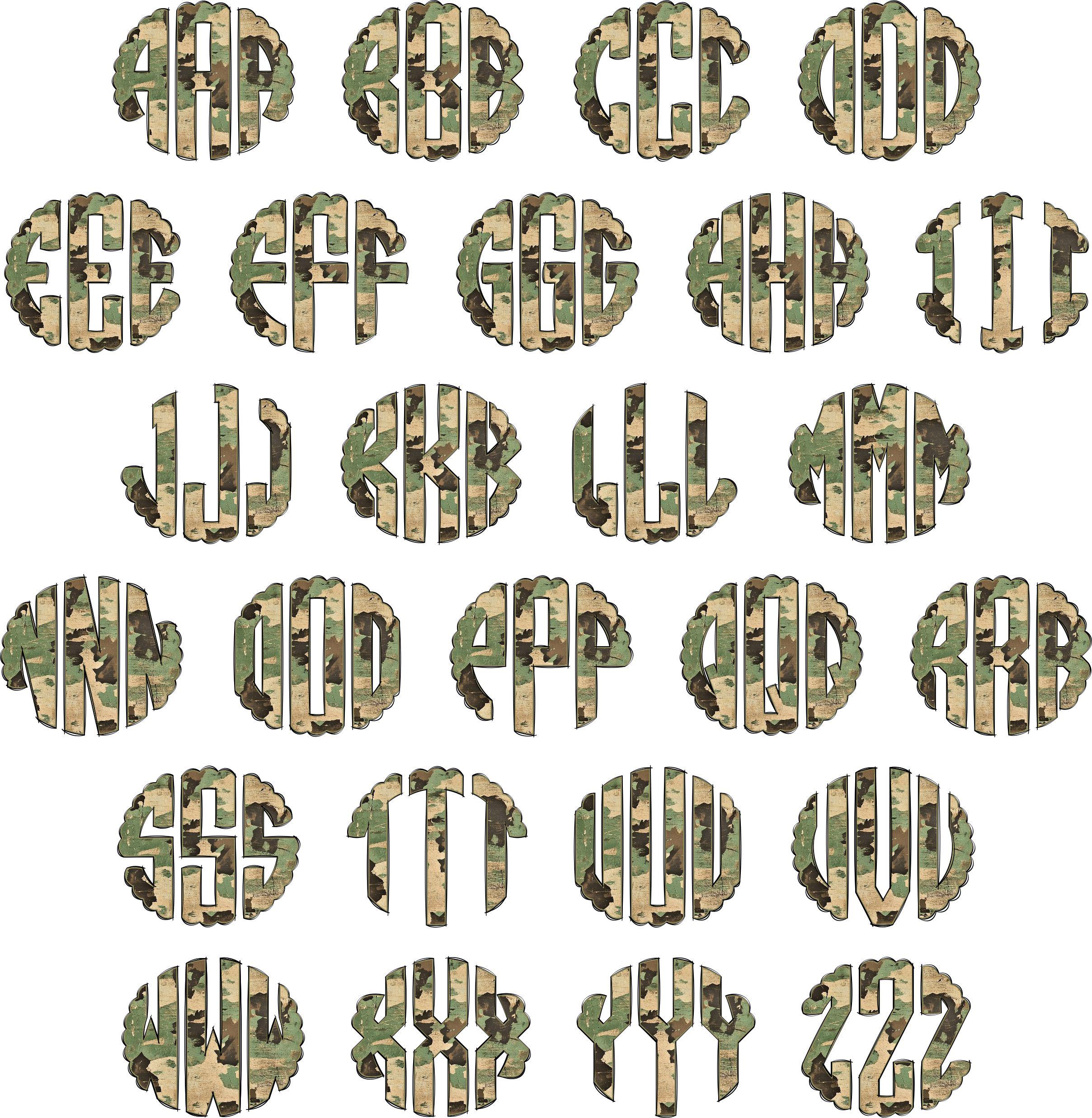Camouflage Monogram PNG, Camouflage Monogram, Alpha Doodle, Monogram ...