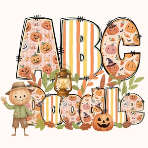 Fall Alphabet Doodle PNG, Autumn Alphabet, Thanksgiving Alpha Doodle, Alphabet PNG, Fall Letters, PNG Letters, Alpha Doodle, Clipart 85