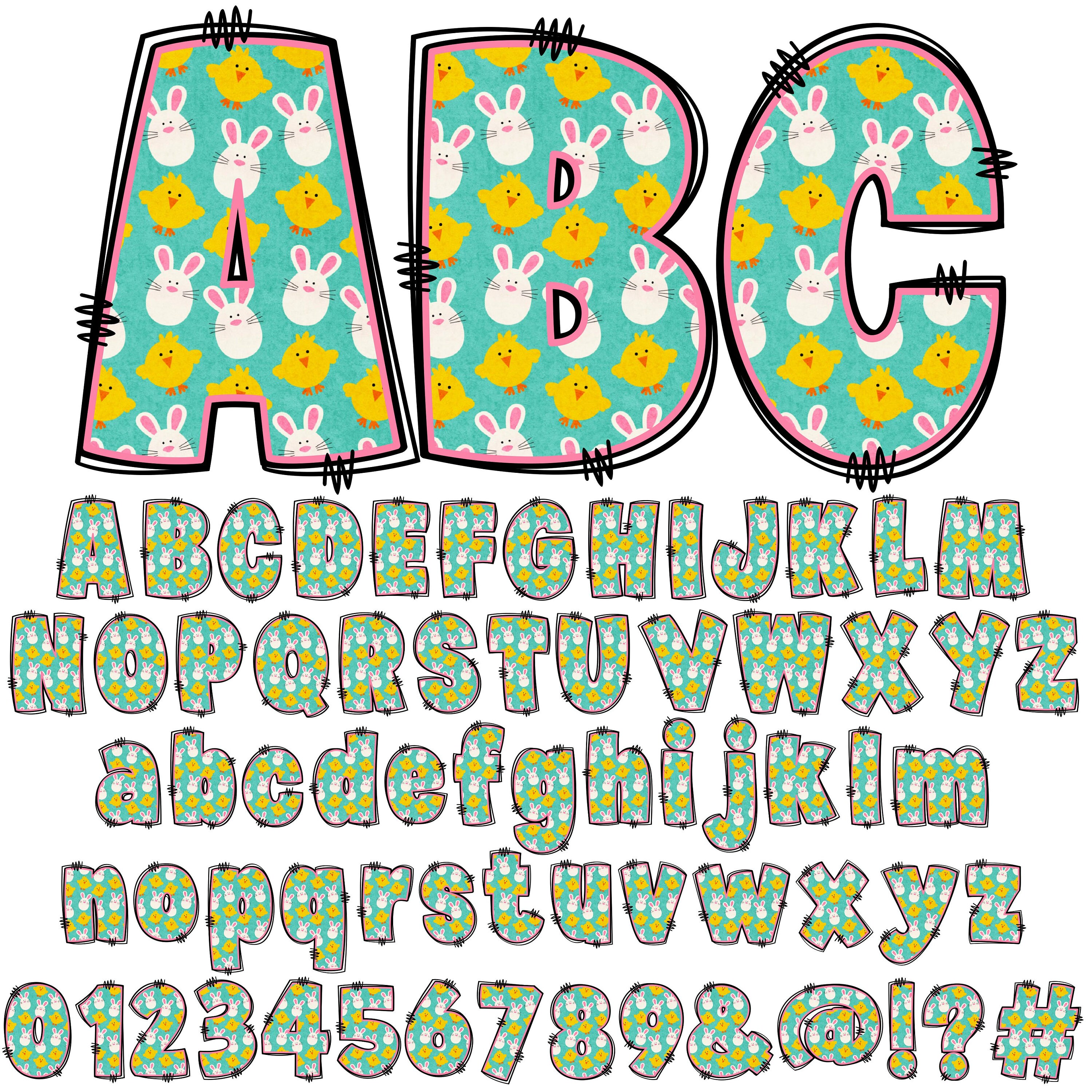 Easter Alphabet Bundle PNG, Easter Letters , PNG Letters, Easter Alpha ...