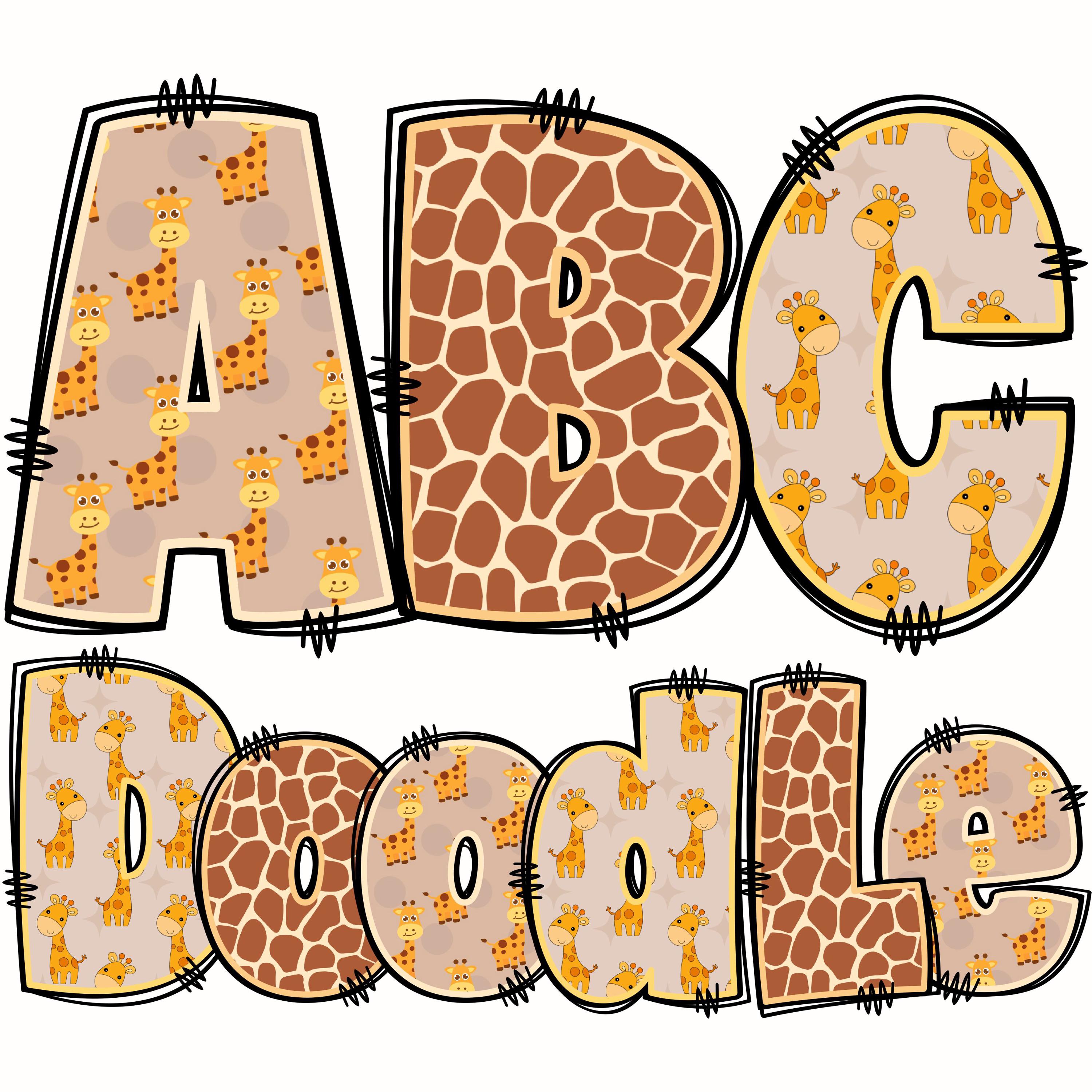 Giraffe Using Text Giraffe Alphabet Bundle PNG, Giraffe PNG Letters, Giraffe Letters ...