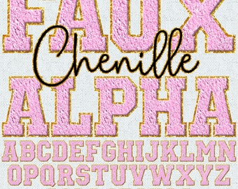 Faux Chenille Alphabet PNG, Varsity Letters Patches, Pastel Color Faux Chenille Printable Letters, Easter Spring Letters, Alpha Pack 3FC