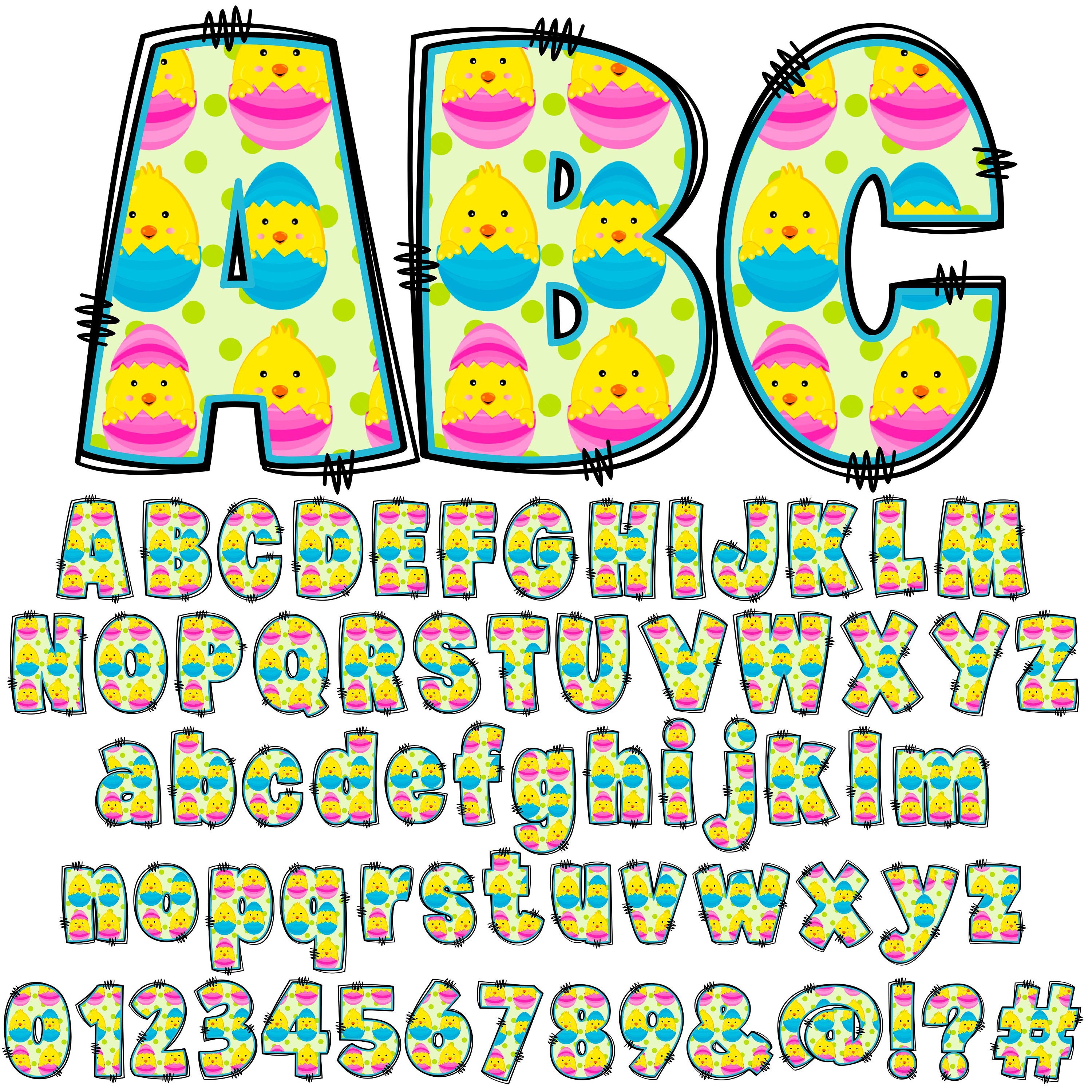 Easter Alphabet Bundle PNG, Easter Letters , PNG Letters, Easter Alpha ...