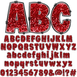 Patriotic Red Glitter Alphabet PNG, 4th July, Independence Day, Alpha ...