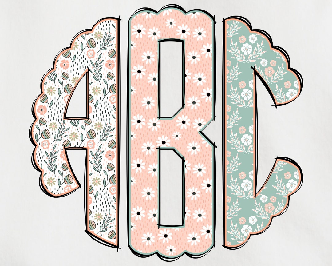 Spring Monogram PNG, Flower Monogram, Spring Floral Monogram, Alpha ...