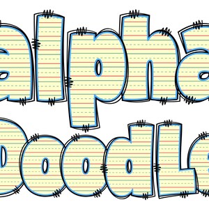 Back to School Alphabet PNG, School Letters, PNG Letters, School Alpha Doodle, Back to School Doodle, Notebook Page Doodle, Alpha Doodle 24D