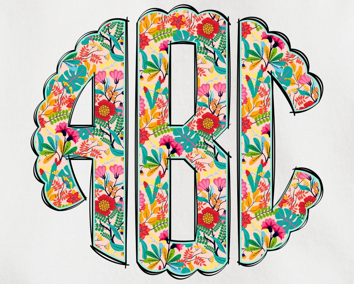 Spring Monogram PNG, Flower Monogram, Spring Floral Monogram, Alpha ...